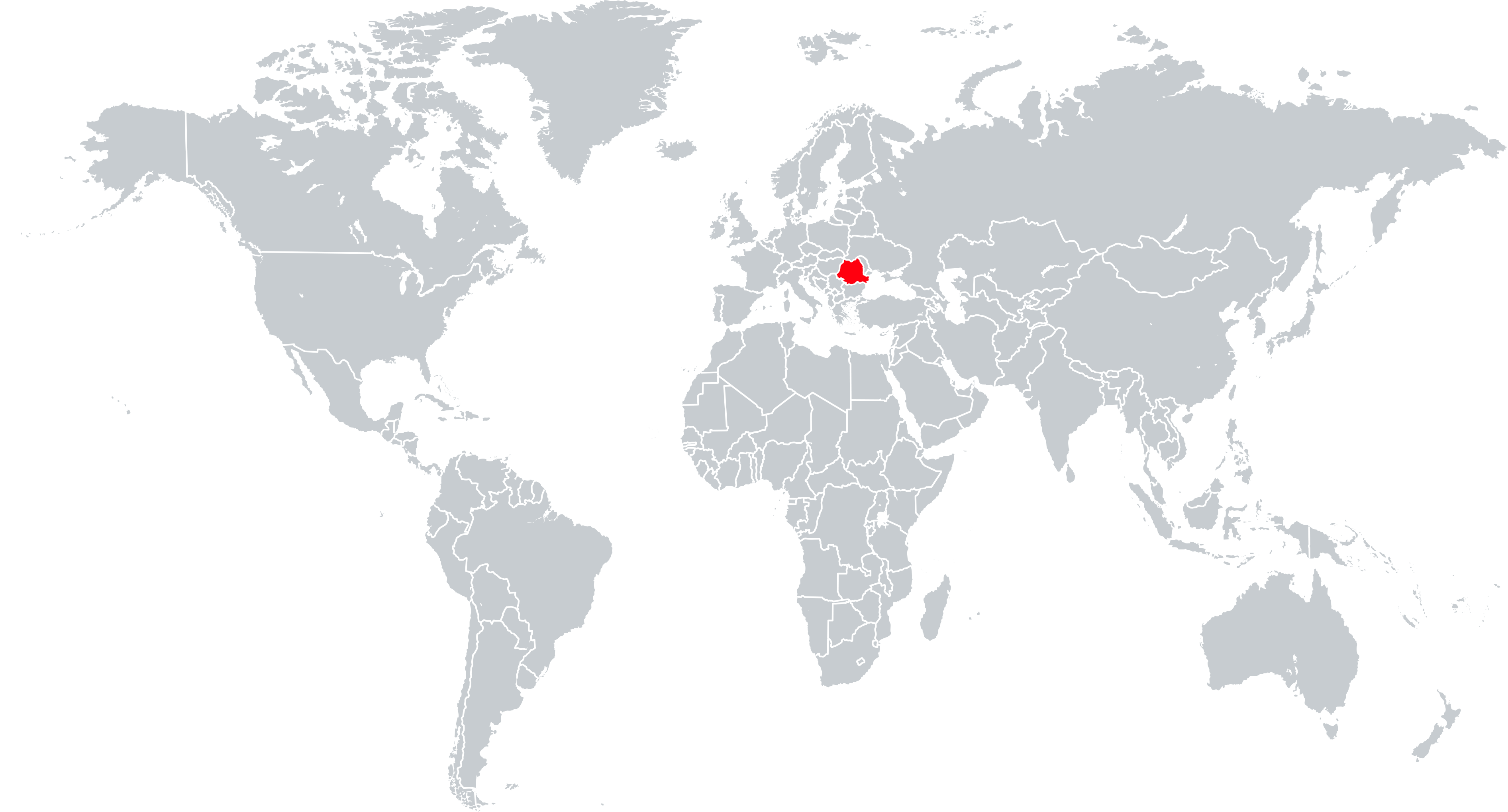 World Map Location Romania