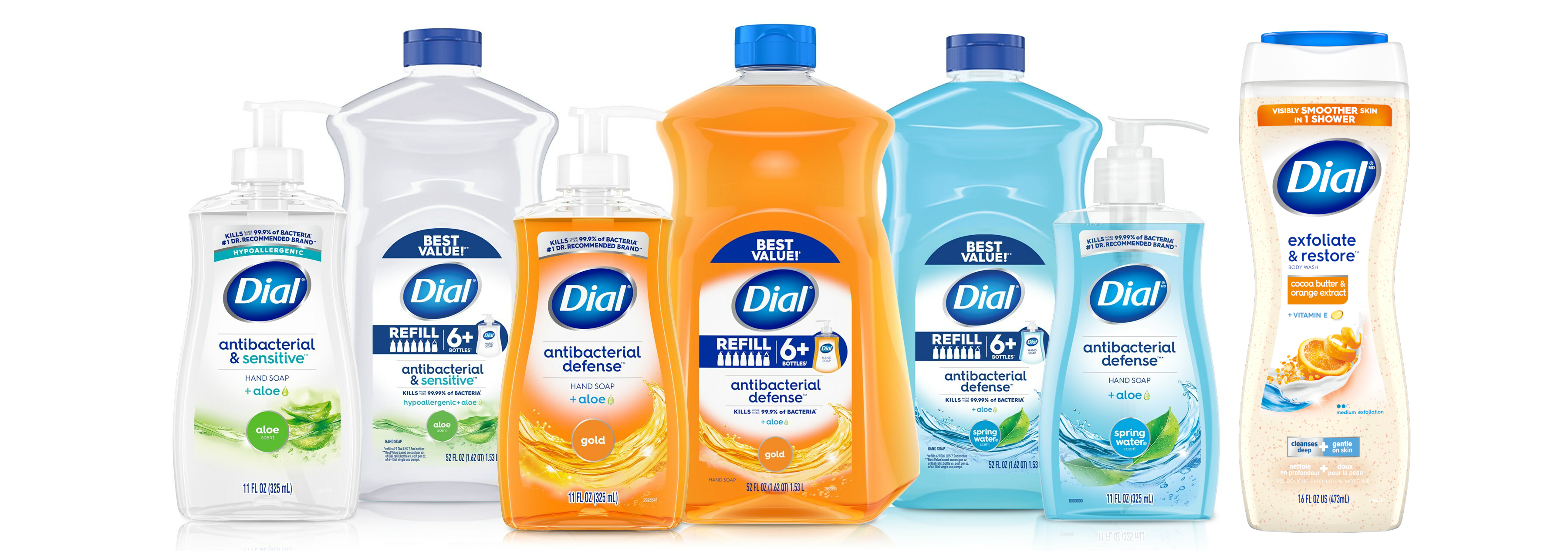Dial® Hand Soap & Dial® Cocoa Butter & Orange Extract Exfoliating Body Wash