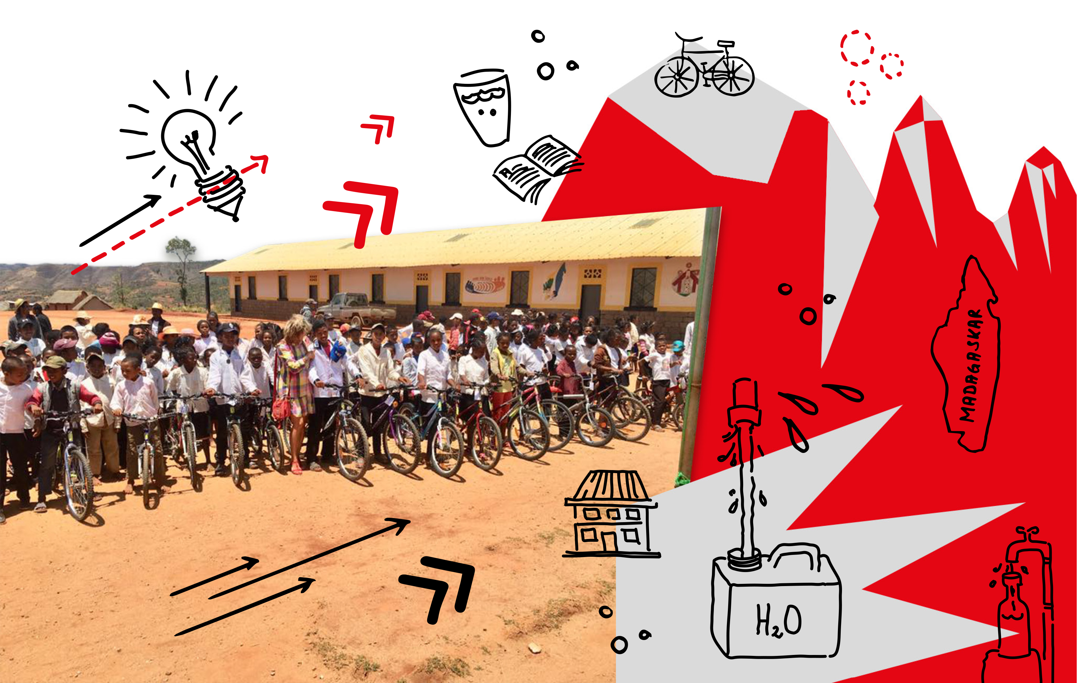 For these children in Madagascar, having a bicycle makes it easier to go to school 