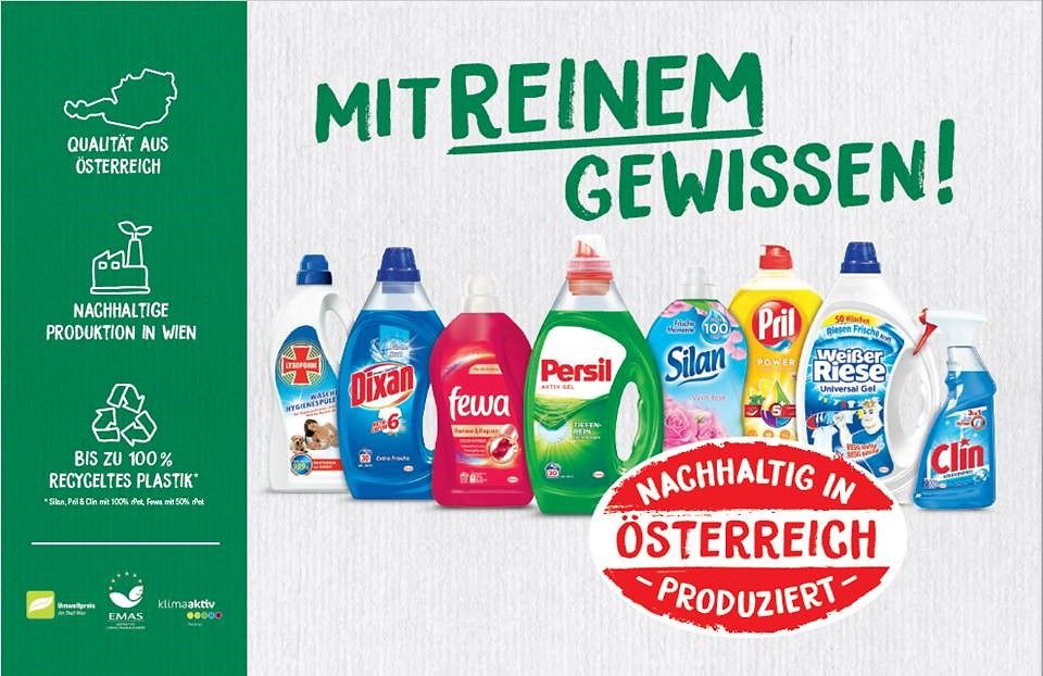 Promotion für Wasch- und Reinigungsmittel aus Österreich: „Mit reinem Gewissen“