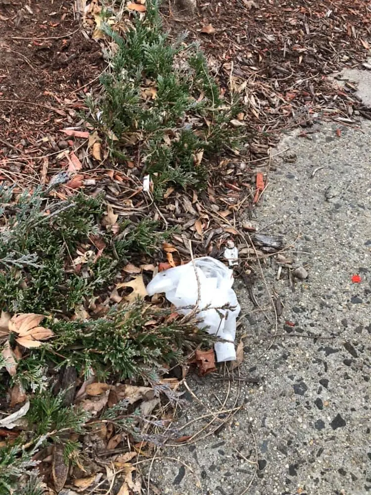 discarded PPE mask