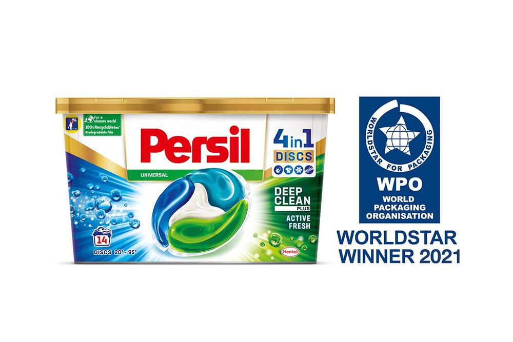 Erneut ausgezeichnet: Die von Greiner Packaging produzierten Waschmittel-Verpackungen von Henkel mit mittlerweile 50 Prozent r-PP-Anteil.