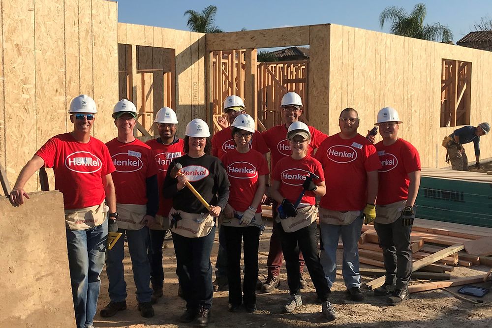 In January 2020, Team Henkel helped build a Habitat for Humanity home for a family in Fullerton, CA.