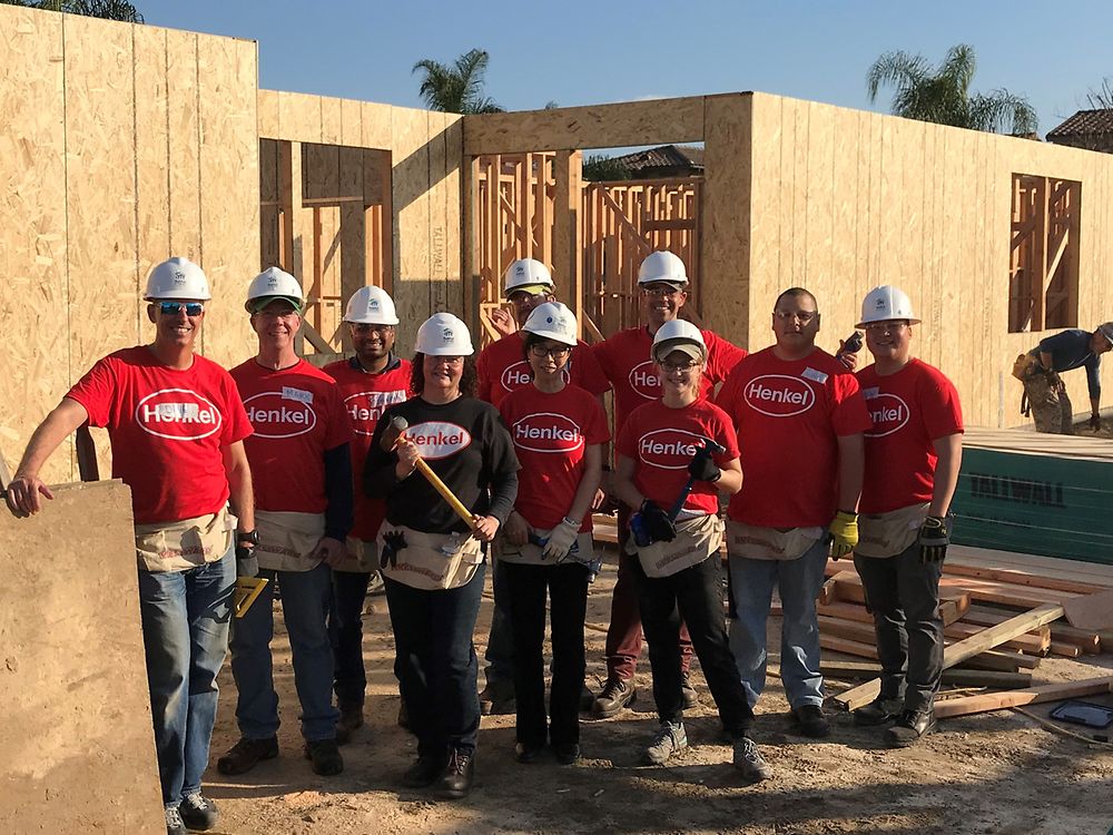 In January 2020, Team Henkel helped build a Habitat for Humanity home for a family in Fullerton, CA.