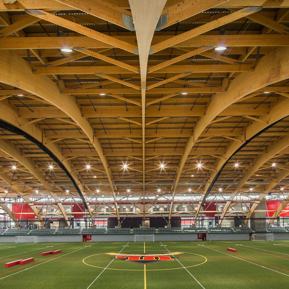 Picture of sports facility using Henkel adhesives in mass timber construction