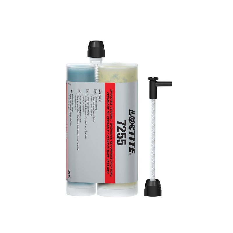 The sprayable ceramic topcoat Loctite PC 7255 protects steel pipes against corrosion and wear.