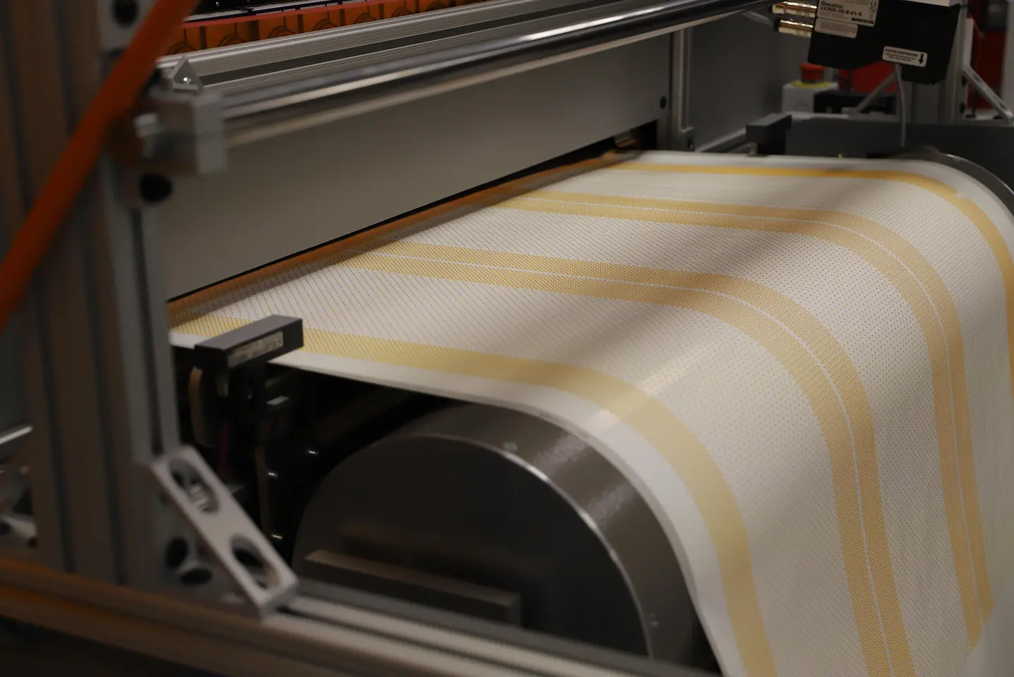 Three 1812 patterns are printed side by side directly onto flat sheet membrane