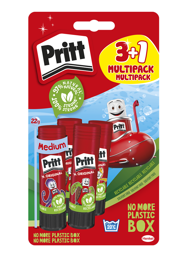 

As first adhesive manufacturer worldwide Henkel will introduce plastic-free blister packaging starting with the Pritt glue stick in summer 2022.