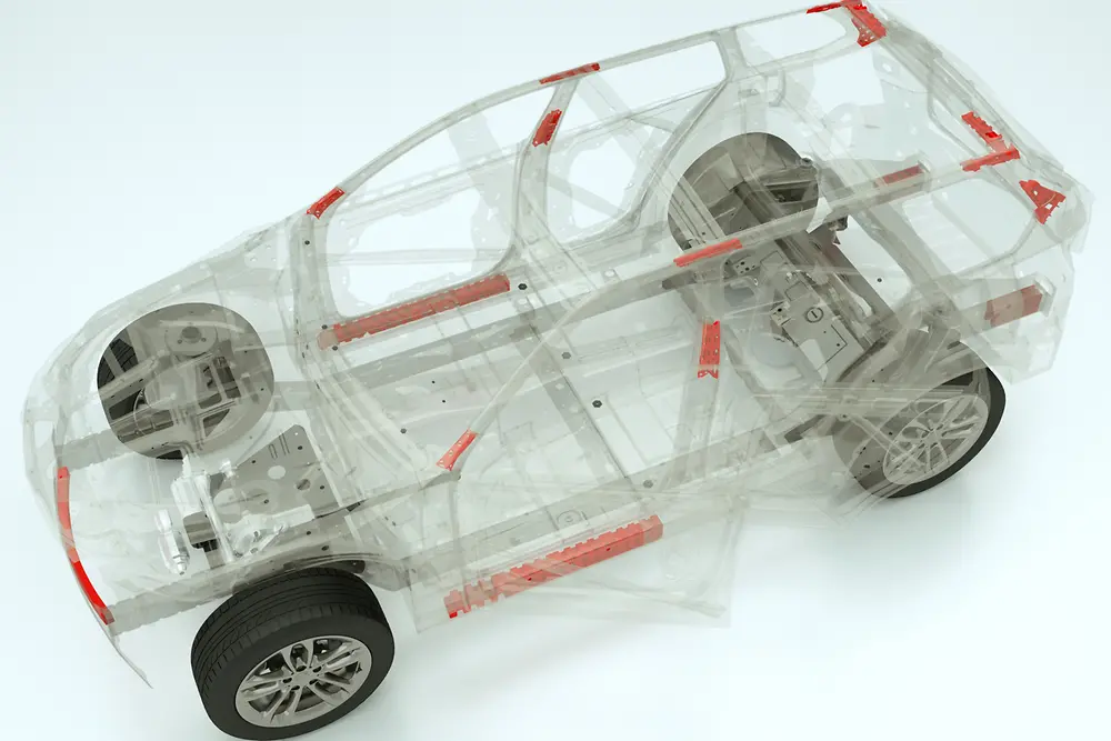 Transparent shell of car body