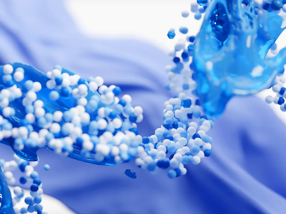 Abstract image in blue colors symbolizing a washing process