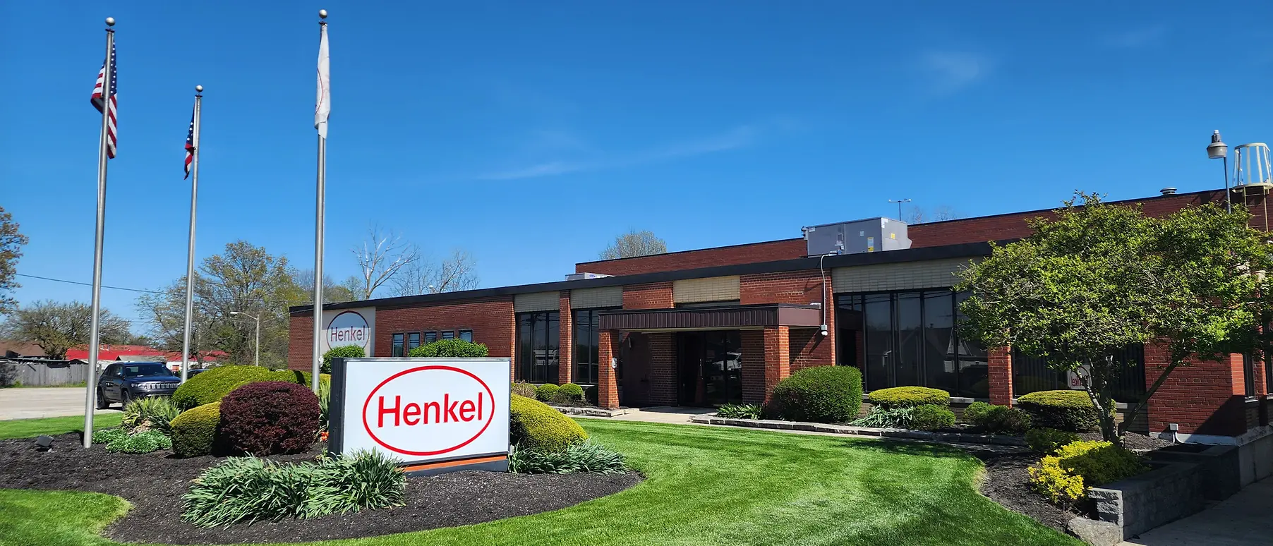Building exterior with Henkel logo
