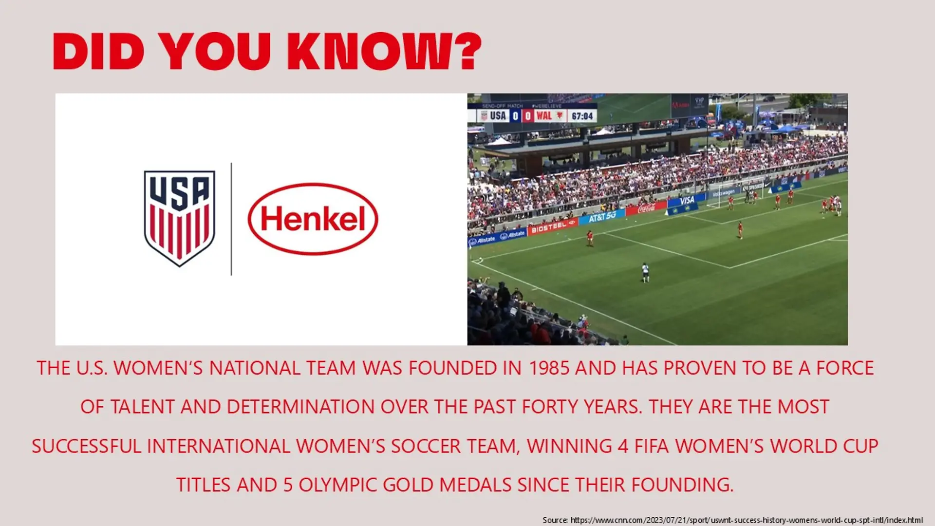 Henkel is a proud sponsor of the U.S. Soccer Federation