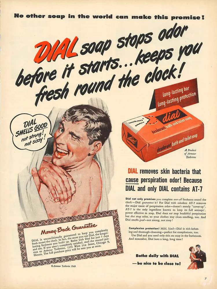 Photo of vintage Dial advertisement from 1948.