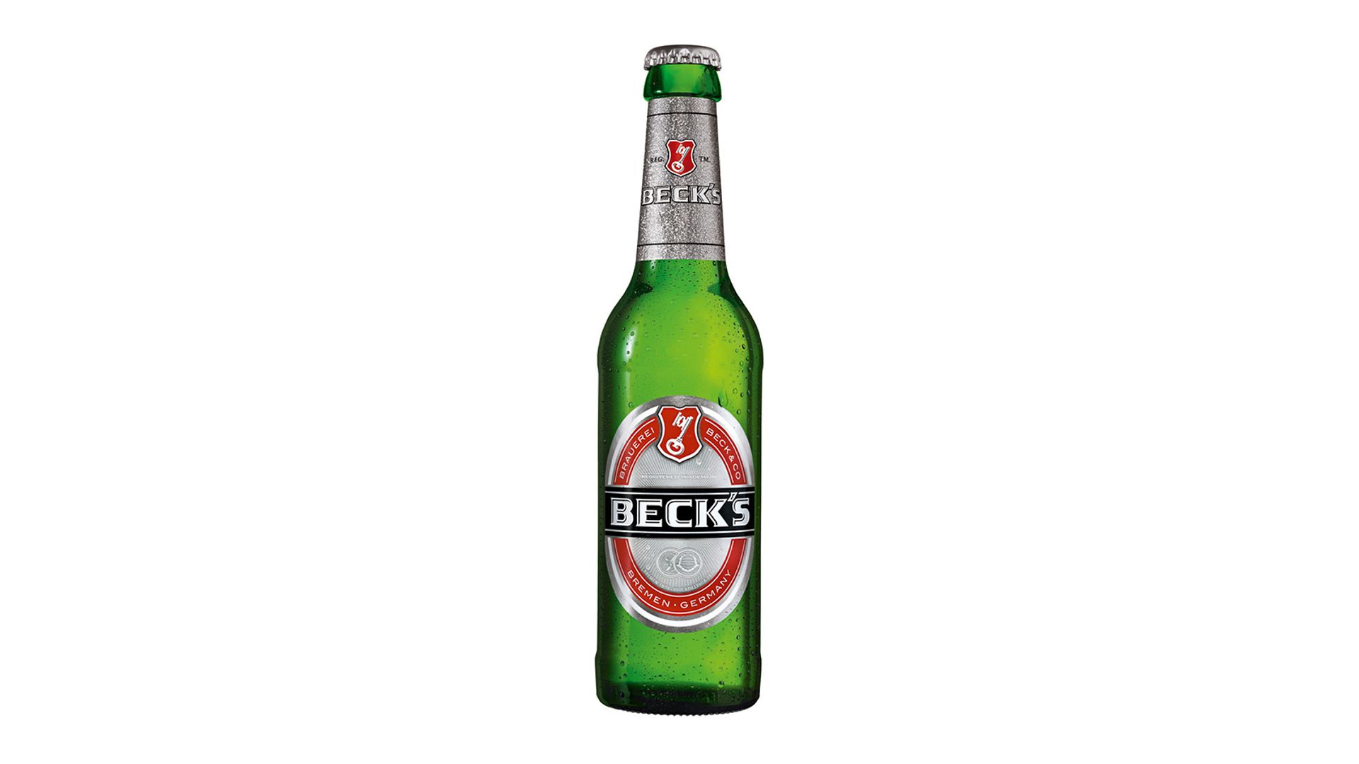 Beck’s brand beer bottles