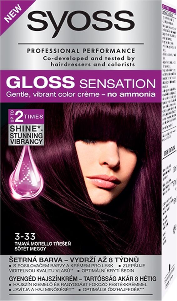 Farba na vlasy Syoss Gloss Sensation 3-33 Tmavá morello čerešňa