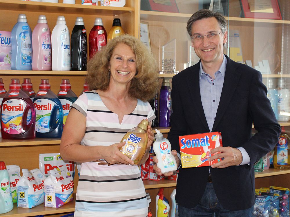 Mag. Georg Grassl (General Manager Laundry & Home Care Österreich bei Henkel CEE), Irene Hahnenkamp (Geschäftsführerin Auftakt)