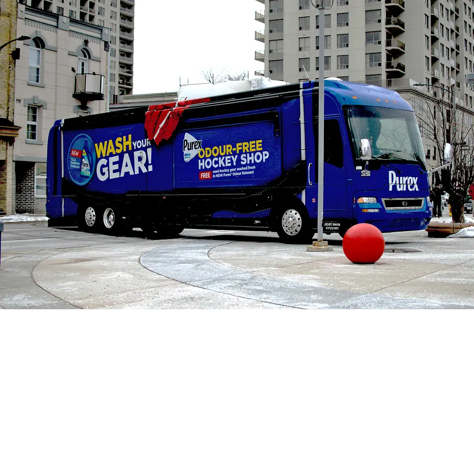 Henkel’s mobile Purex Odour-Free Hockey Shop will be making 10 stops in eight Ontario cities in March and April 2018.