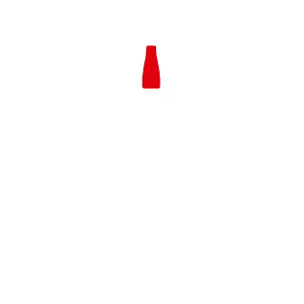 illustration rouge d’une bouteille adhésive