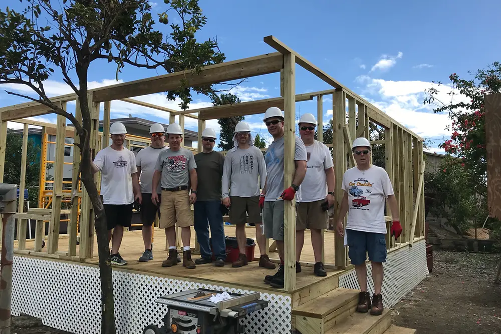 Employees from Henkel’s Adhesives Technologies volunteered to support recovery efforts following Hurricane Maria. One of their projects was rebuilding a home in Sabana Grande, Puerto Rico.