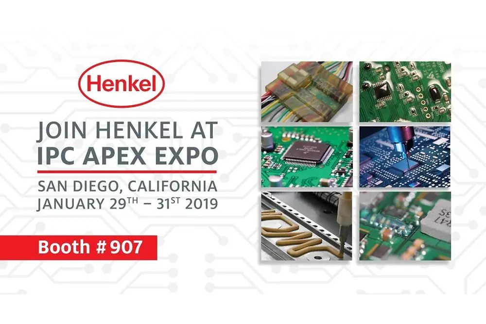 At this year’s IPC APEX Expo, taking place January 29 – 31 in San Diego, CA, Henkel Corporation will debut several new materials featured as part of six different display and demo areas within booth #907