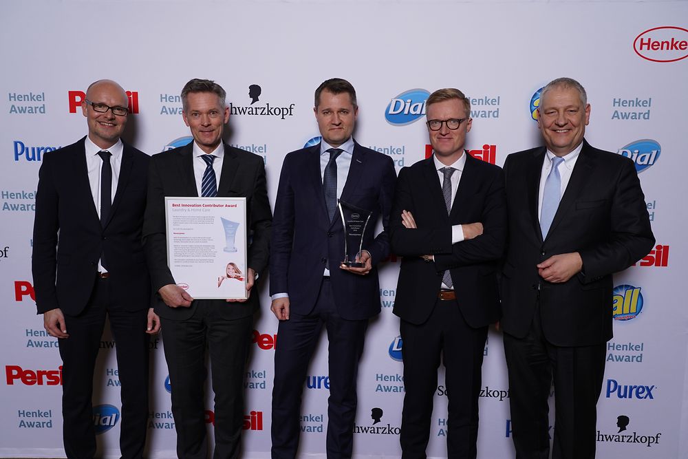 Best Innovation Contributor Award Laundry & Home Care / Novozymes (winner): Arndt Scheidgen, Ole Kirk, Tue Micheelsen, Anders Lund, Thomas Müller-Kirschbaum