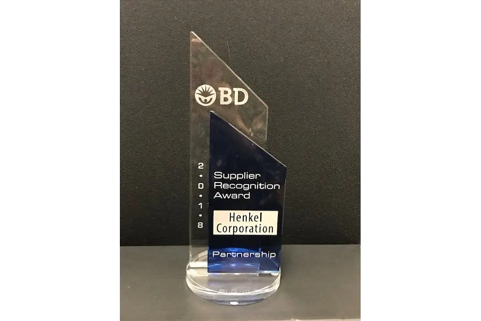 Becton Dickinson, a medical device company, recently awarded Henkel Adhesive Technologies with its 2018 Partnership Supplier of the Year award.
