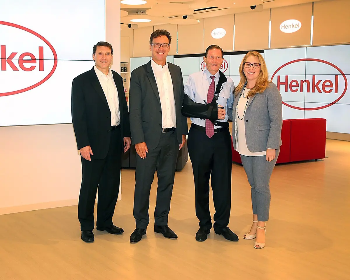 Henkel welcomed U.S. Senator Richard Blumenthal to its North American Consumer Goods Headquarters in Stamford, CT, to meet with employees and tour the newly-opened Henkel Experience Center.